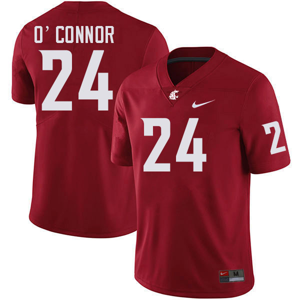 Men #24 Ethan O'Connor Washington State Cougars College Football Jerseys Stitched-Crimson